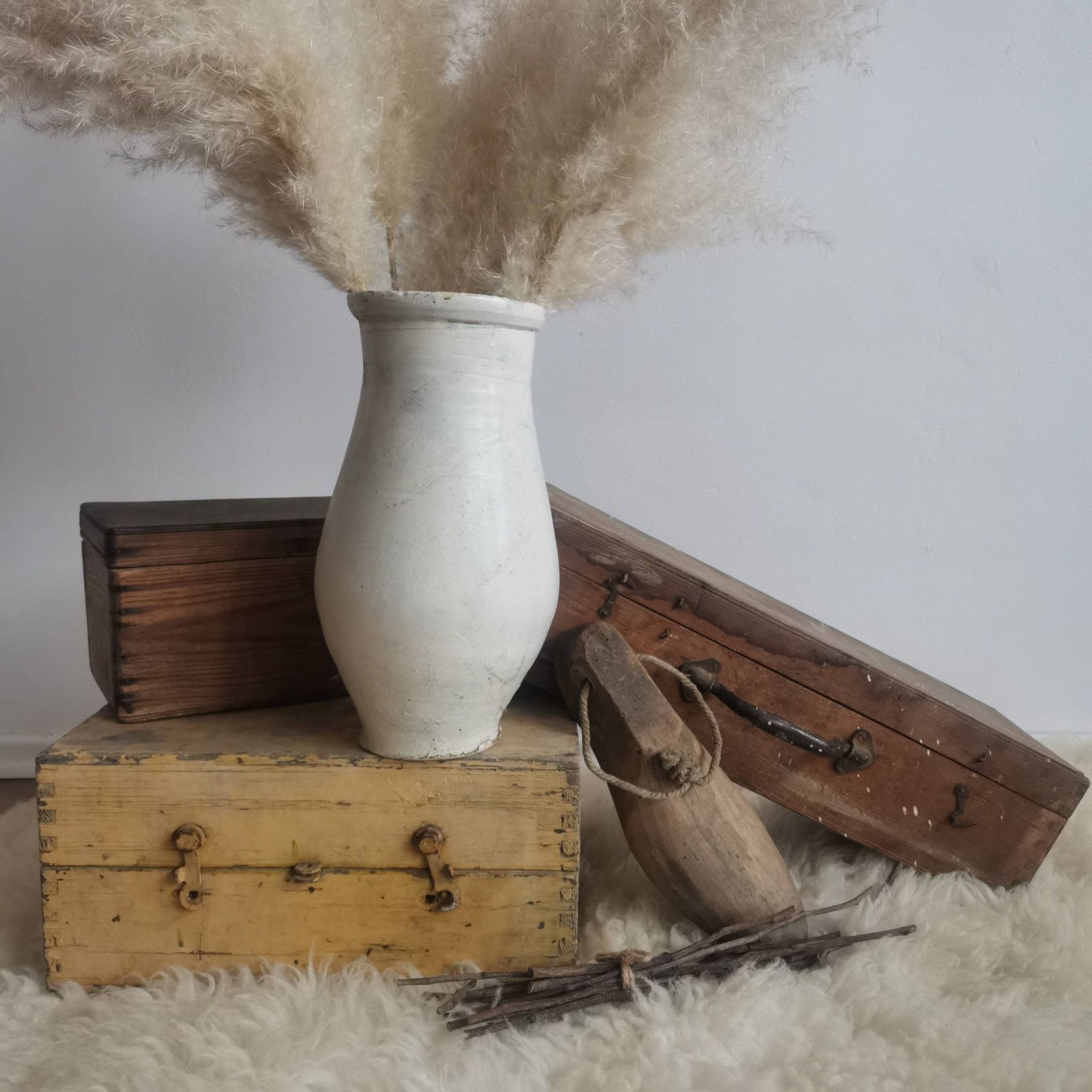 Rare Chippy White Earthenware Water Jug Rustic Charming Vase Or Vessel, Antique Terracotta From Hungary 1920s photo furniture