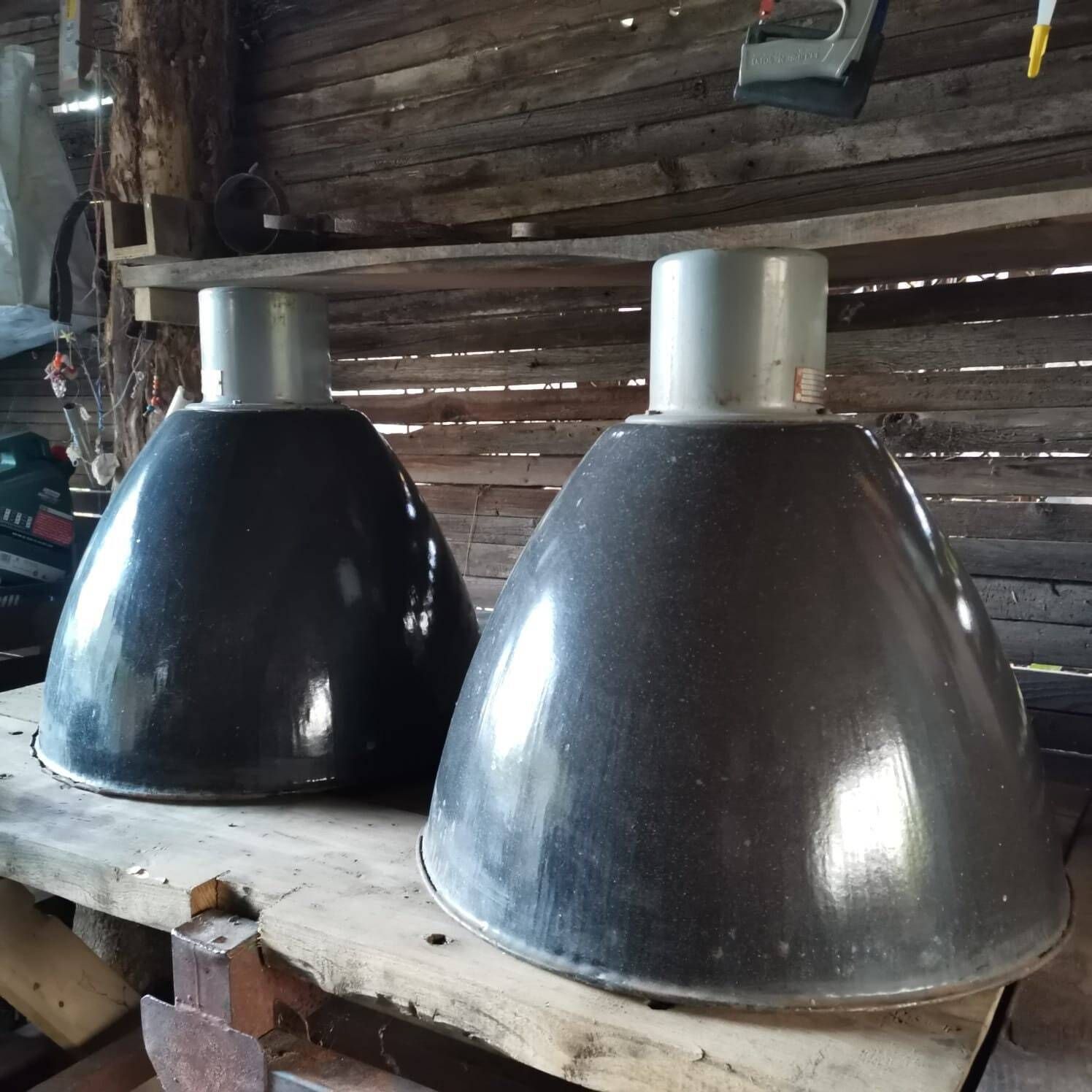 Large Vintage Industrial Factory Pendant Lamp Fixture, Statement Lighting, Kitchen, Bar, Shop.