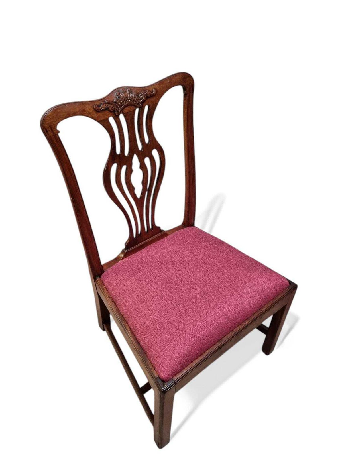 Antique Georgian Bedroom Chair / C1780 / Wood Frame photo 250.0