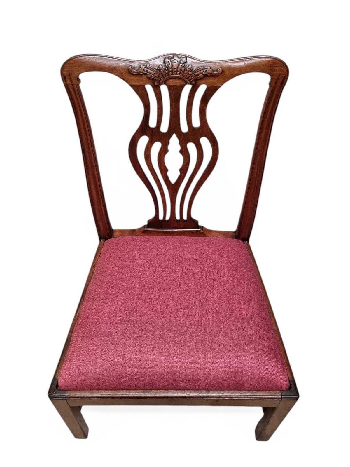Antique Georgian Bedroom Chair / C1780 / Wood Frame photo vintage