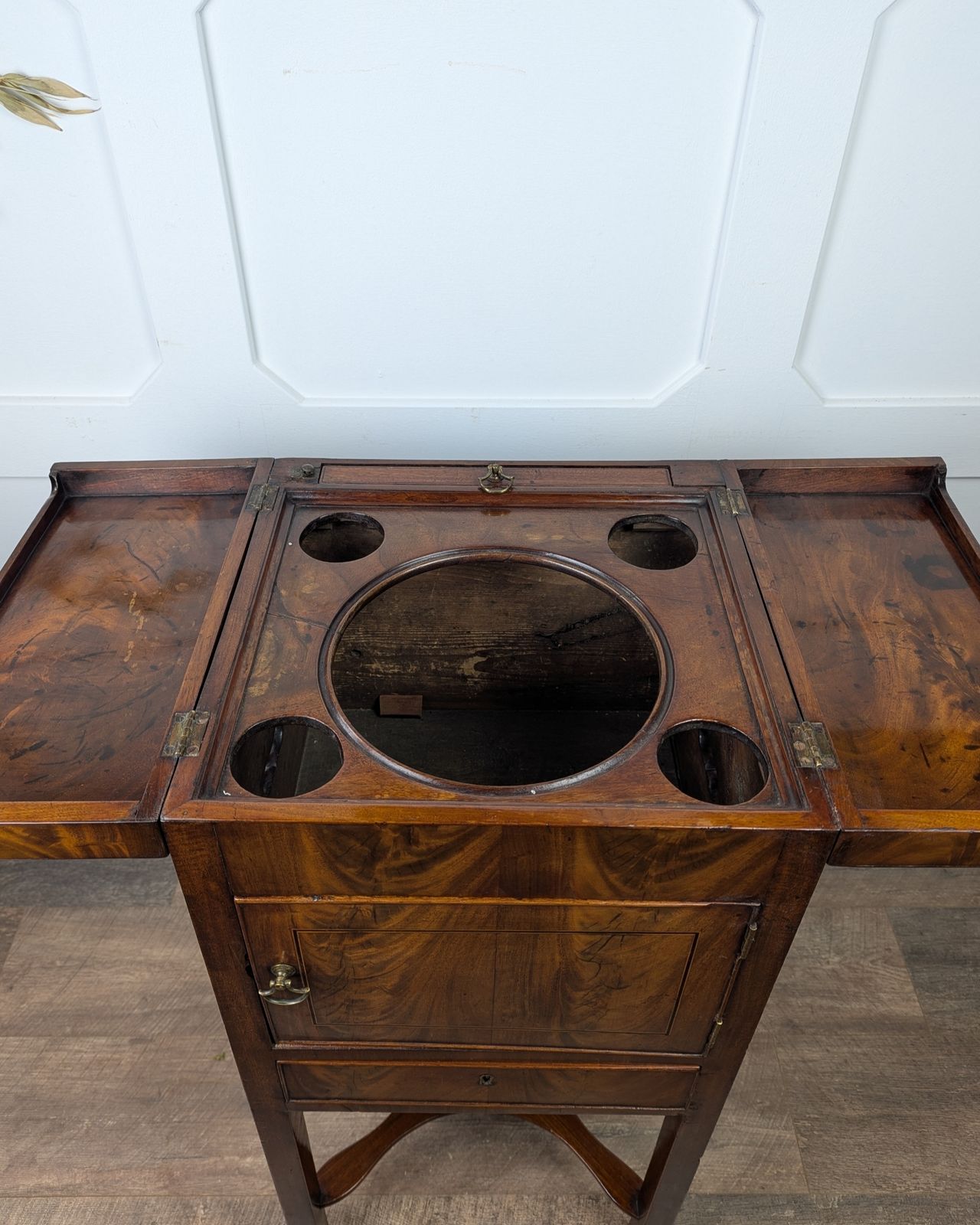 Furniture Georgian Cuban Mahogany Fold Away Washstand photo