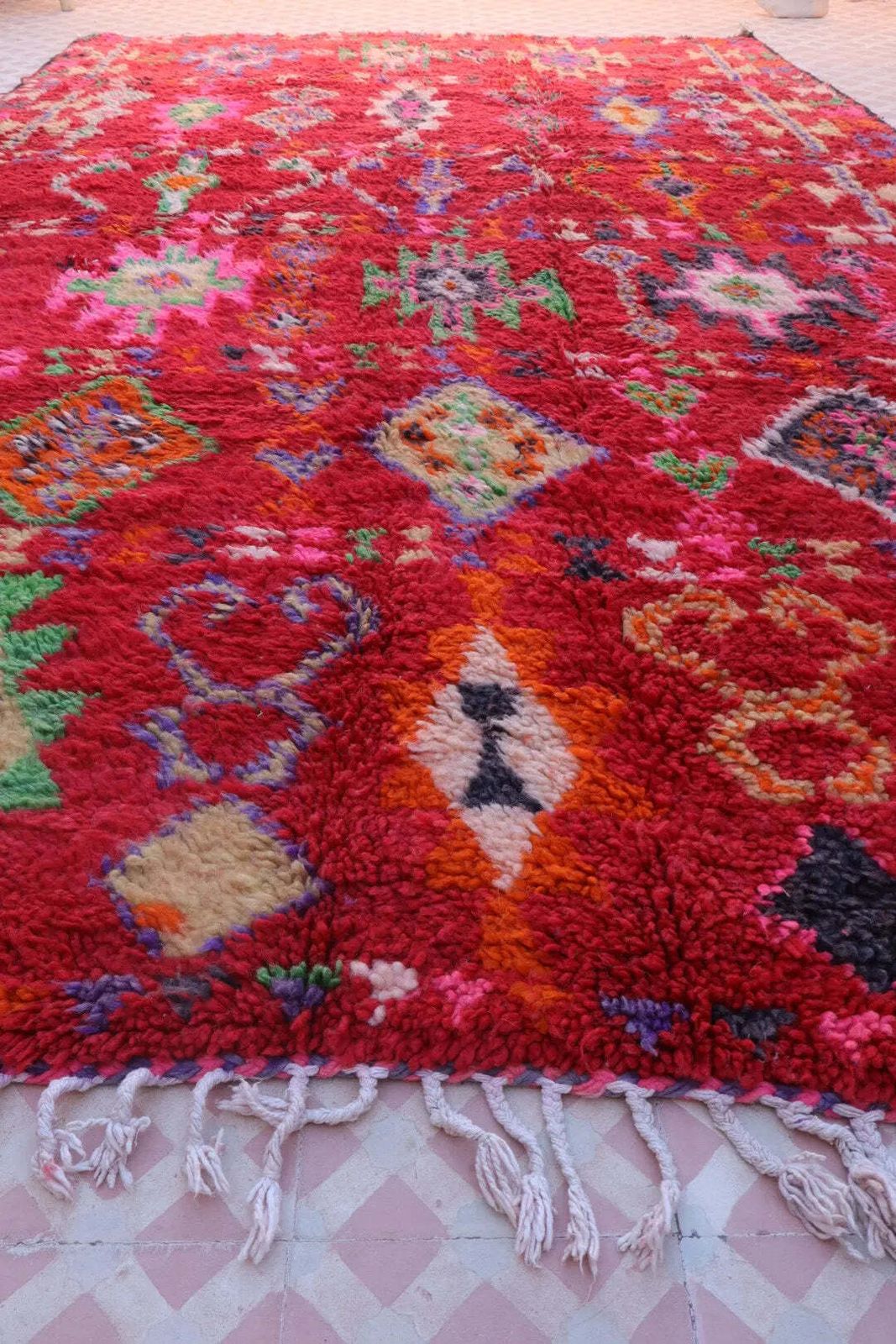 Textiles Tapis Berbère Boujaad Antique Rouge Multicolore   310 X 190 Cm photo
