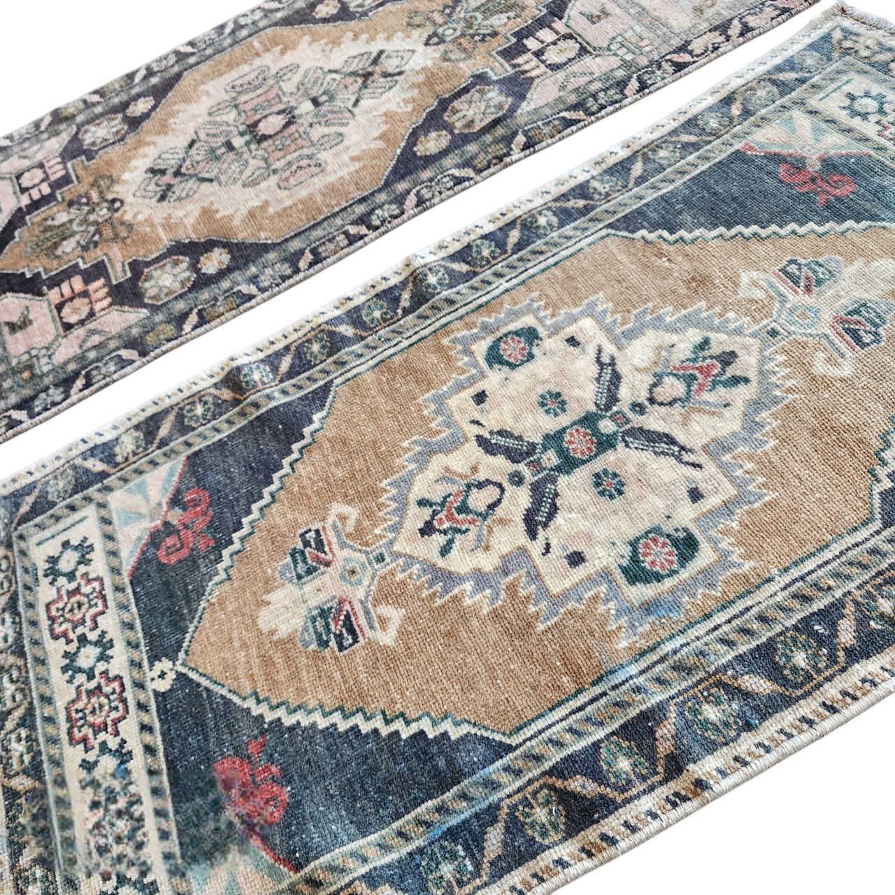 Hand Knotted Oriental Turkish Small Area Rugs   A Pair photo buy