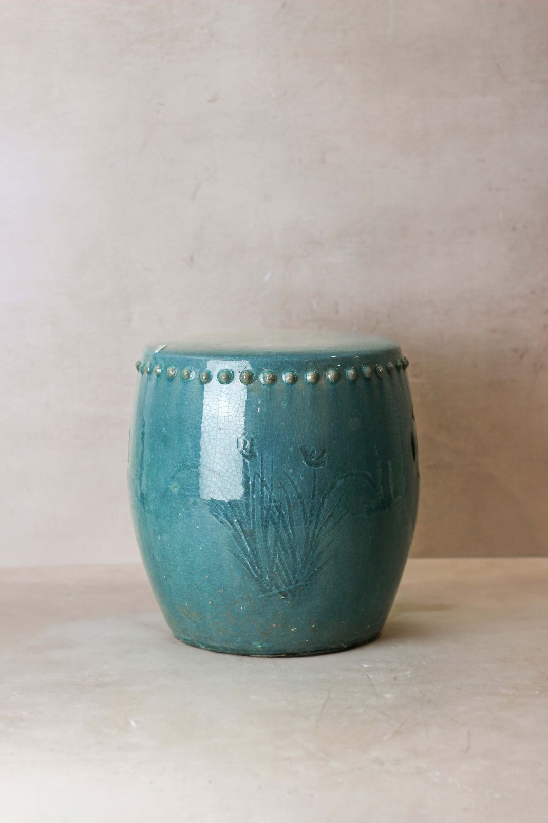 Vintage Emerald Green Ceramic Glazed Asian Garden Stool   No 4 photo for sale
