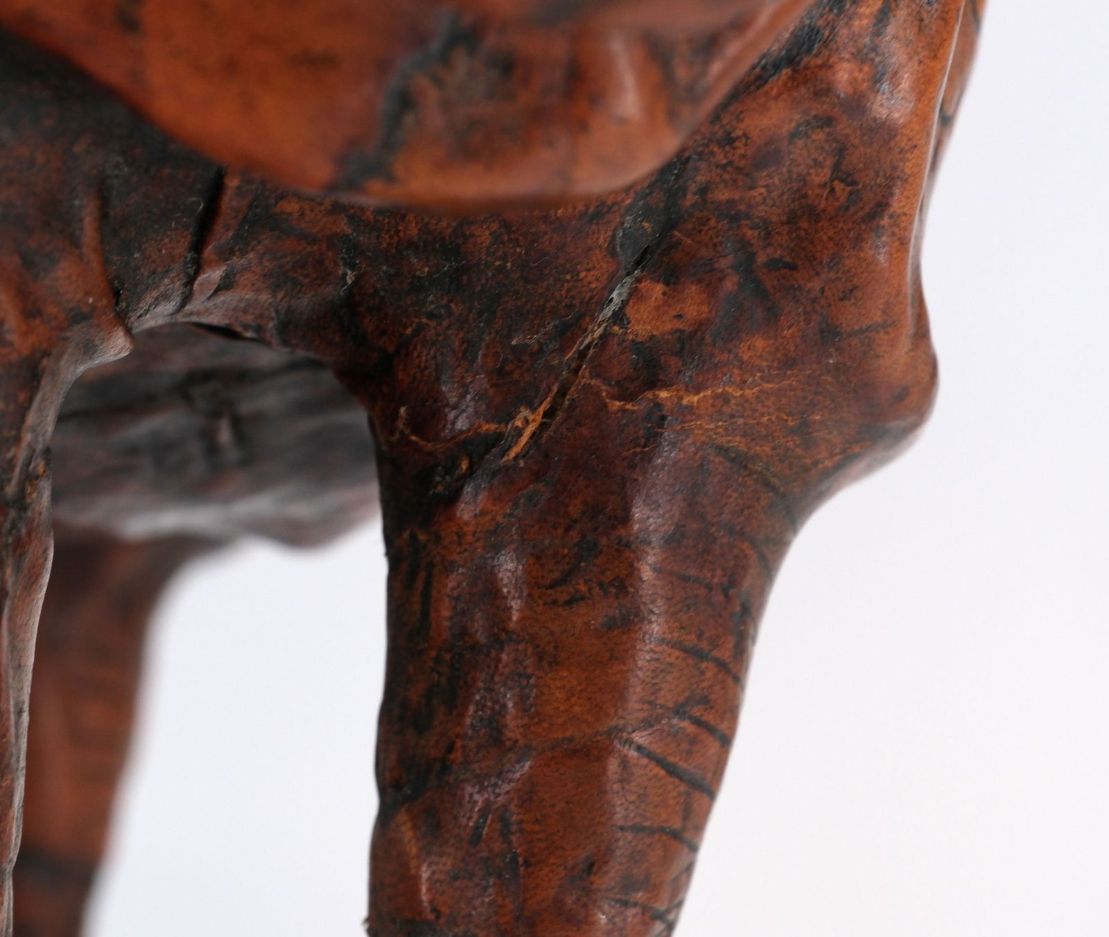 Good Early 20th Century Leather Covered Rhino Model Sculpture photo vinterior