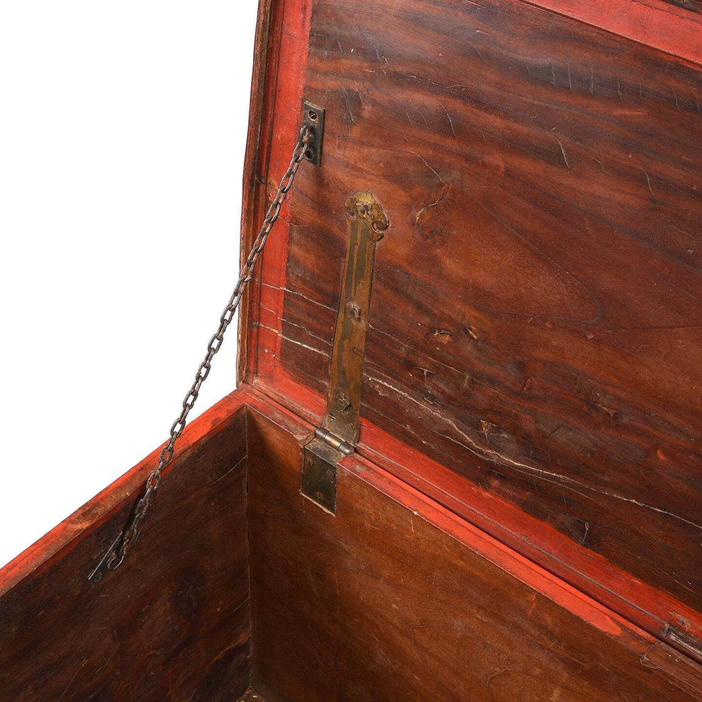 Antique Chinese Red Lacquer Camphor Chest, 18th Century photo vinterior