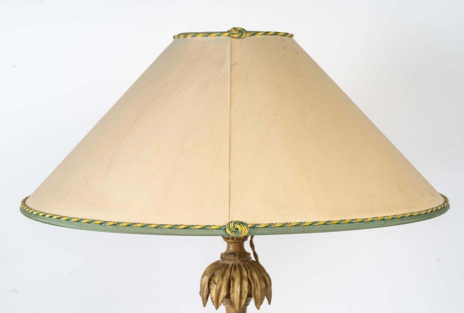 Carved Wooden Lamp, Old Candlestick, 19th Century, Napoleon III Period. photo furniture