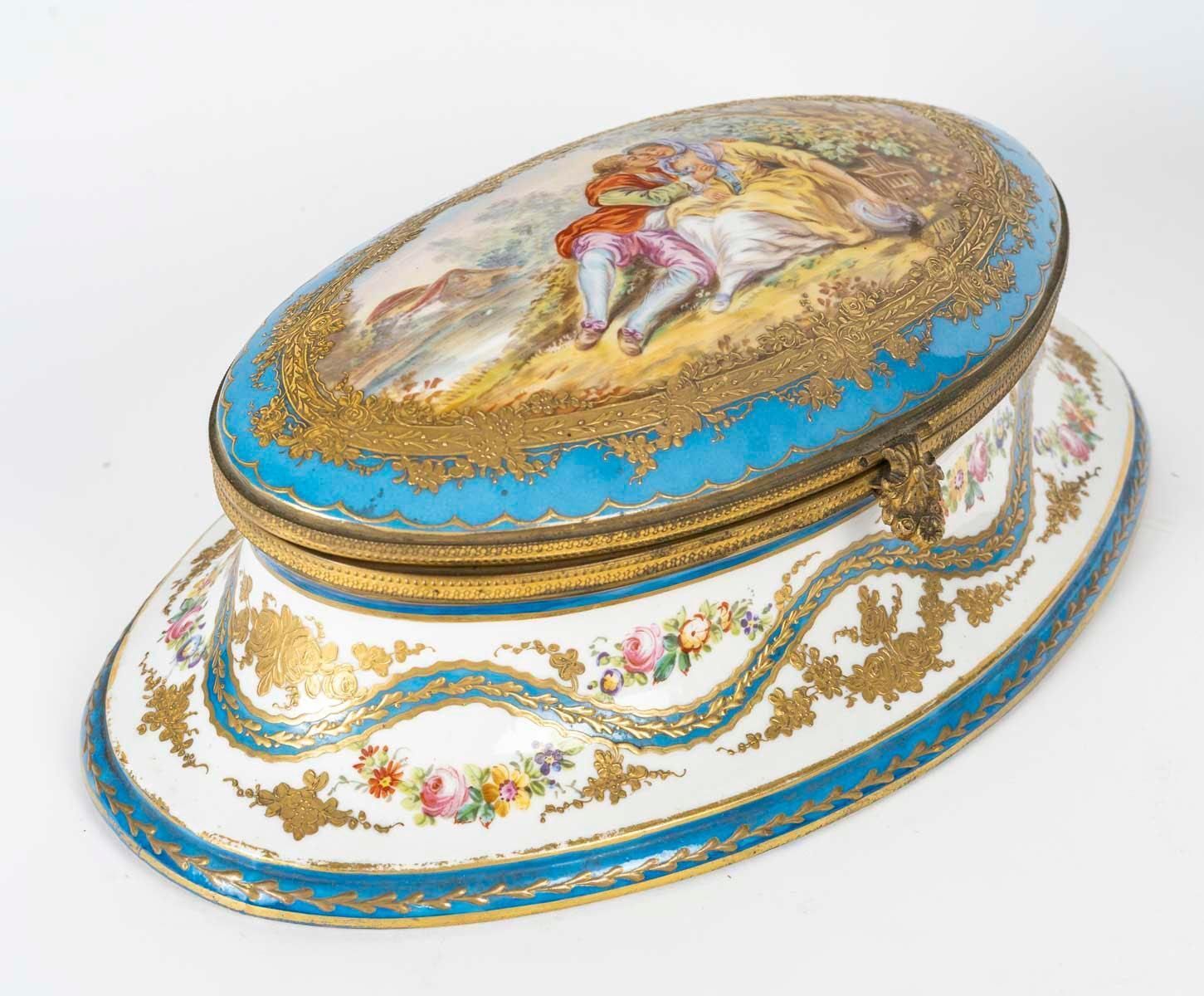 Bronze And Porcelain Box, Napoleon III Period, 19th Century. photo for sale