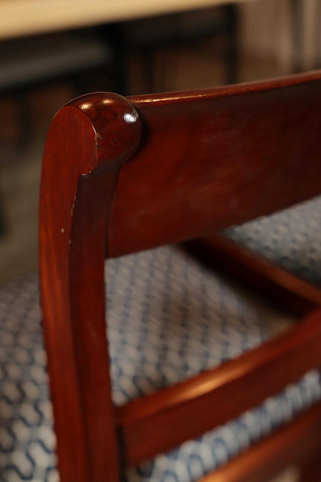 A Set Of Dining Room Chairs In The Biedermeier Style, 1980s New Jacquard Upholstery photo vintage
