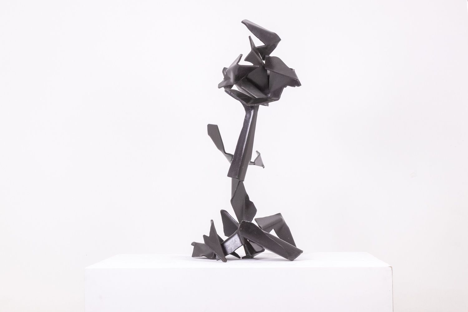 Jean Campa. Geometric Sculpture In Polished Metal. 1980s. photo for sale