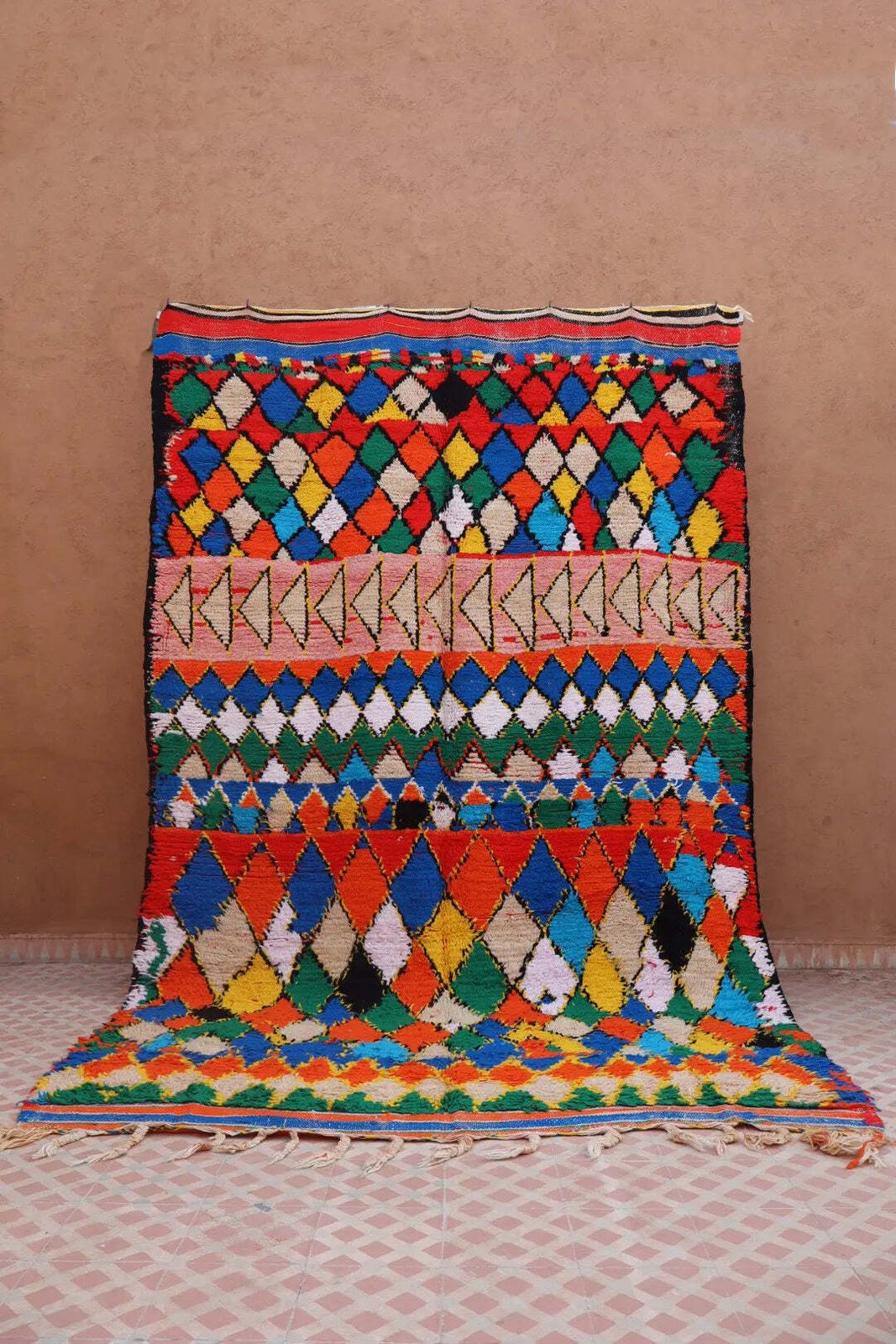 Vintage Azilal Berber Rug Multicolor   300 X 186 Cm