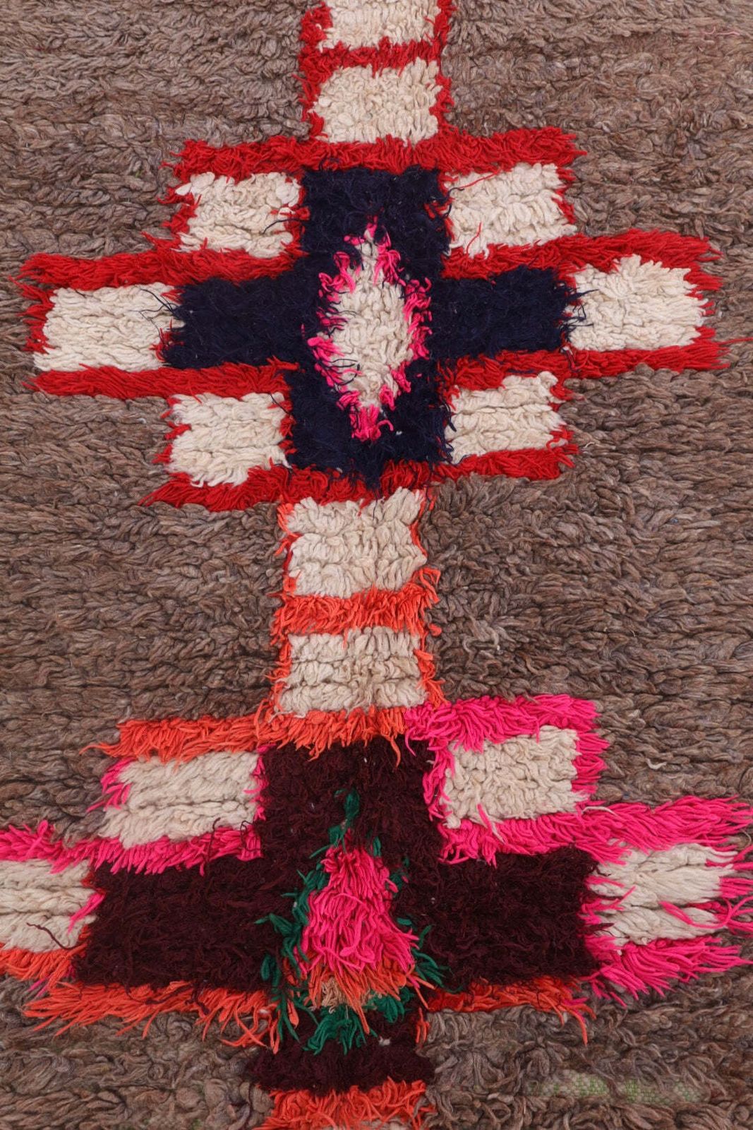 Azilal Berber Rug Brown Fluorescent Colorful Patterns   273 X 110 Cm photo 375.0