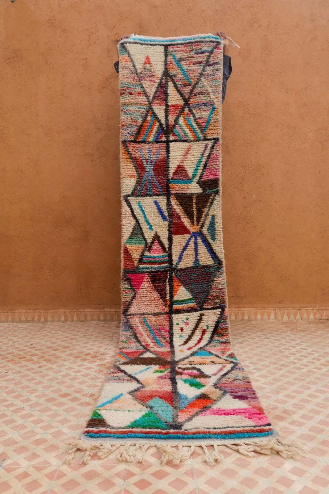 Berber Hallway Rug Boujaad Colorful Multicolor   320 X 68 Cm