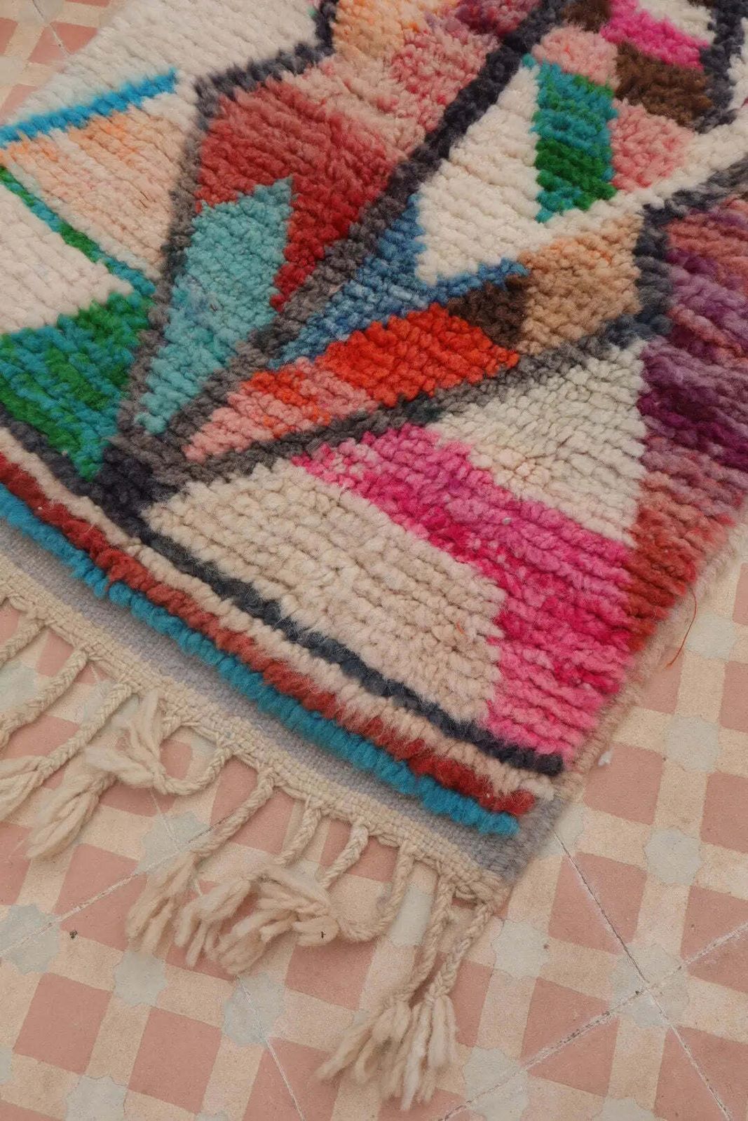Berber Hallway Rug Boujaad Colorful Multicolor   320 X 68 Cm photo for sale