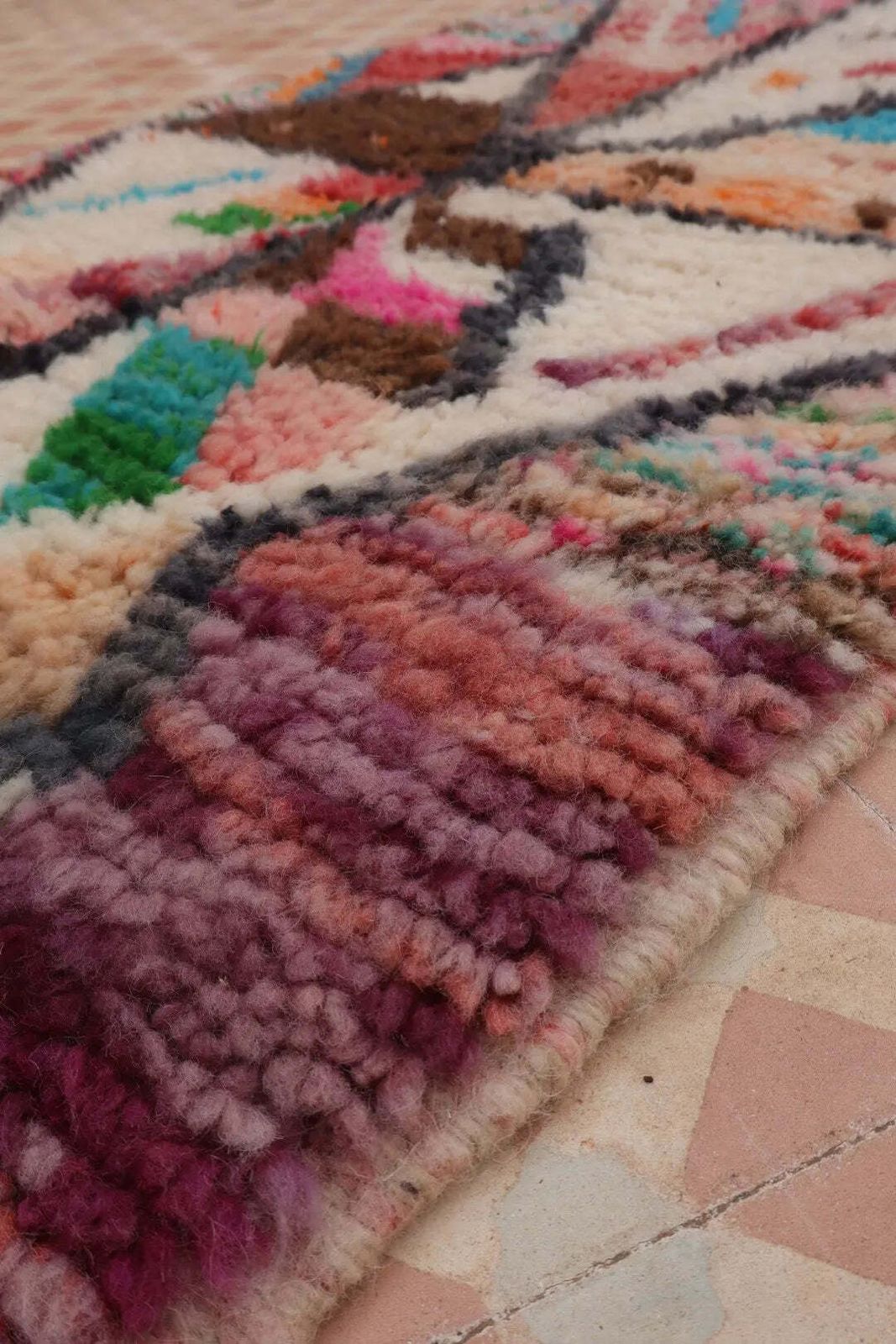 Berber Hallway Rug Boujaad Colorful Multicolor   320 X 68 Cm photo vintage