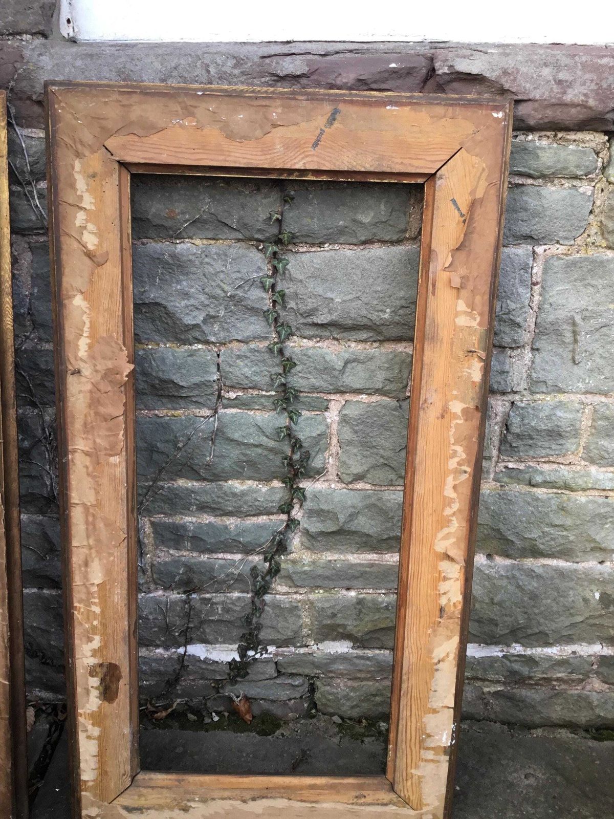 Pair Large Antique Arts & Crafts Picture Frames   Gilt/Gesso/Wood photo vintage