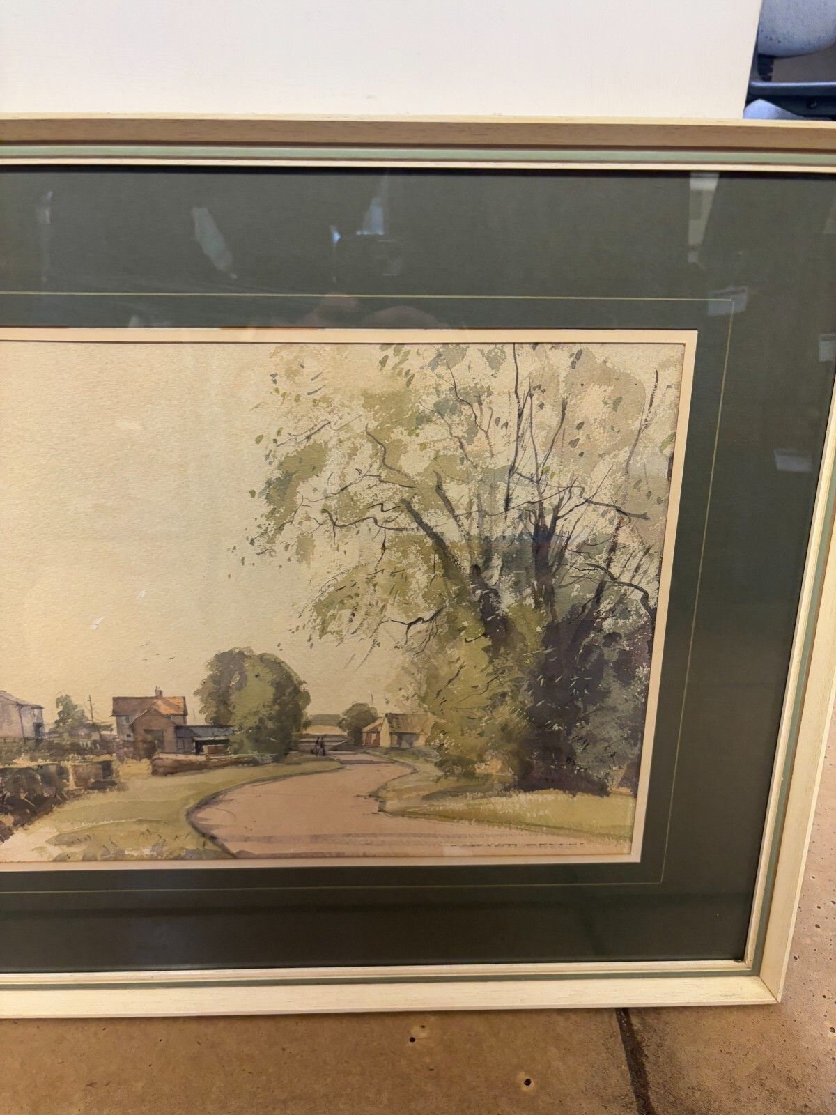 Original David Green Watercolour Painting North Bedfordshire Farm Nr Bushmead photo Art