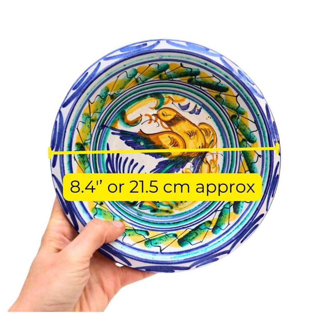 Small Spanish Pottery Hand Painted Bird Bowl Lebrillo Made In Murcia, Spain By El Poveo photo 80.0