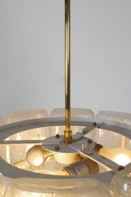 Mid Century Ice Glass Chandelier From Doria photo 1520.0