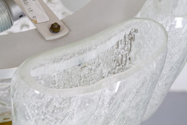 1520.0 Mid Century Ice Glass Chandelier From Doria photo