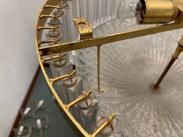 Large Murano Glass Trilobi Prism Chandelier 1970’s photo vinterior
