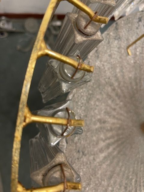 Large Murano Glass Trilobi Prism Chandelier 1970’s photo buy
