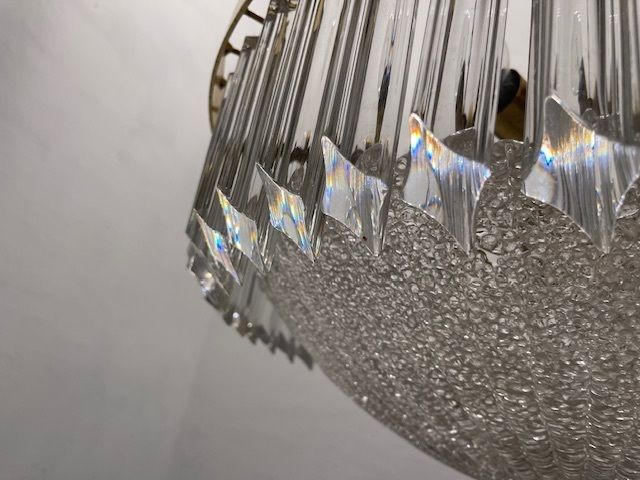 photo buy Large Murano Glass Trilobi Prism Chandelier 1970’s