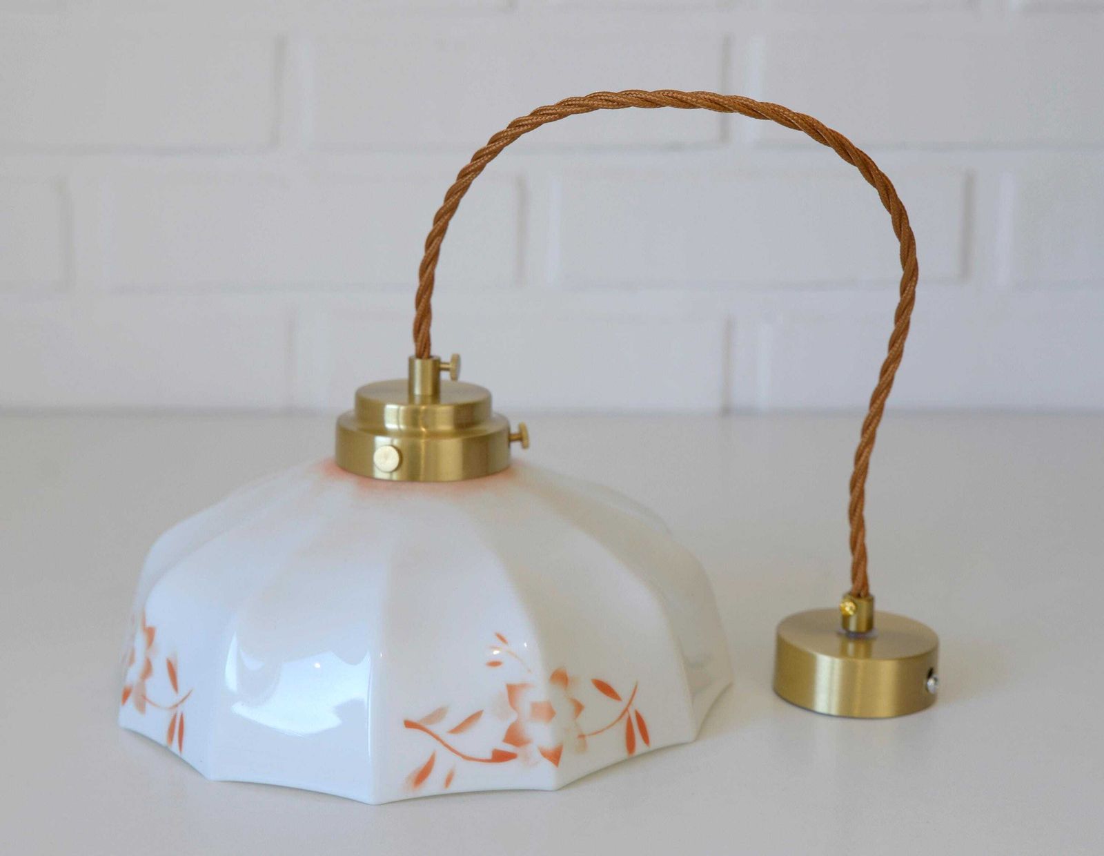 Vintage Pendant Lamp / Retro Kitchen 50's / Mid Century Hanging Lamp / Hand Blown Glass / Glass Chandelier / Light Fixture / Yugoslavia photo buy