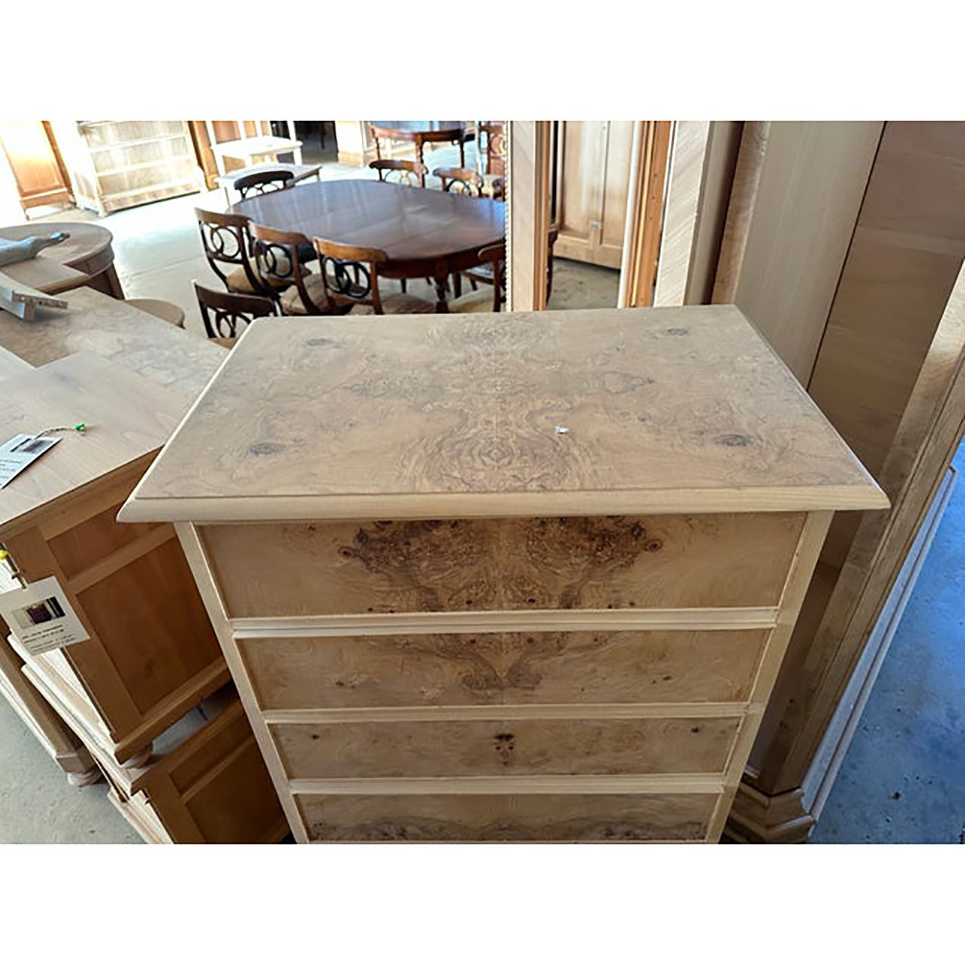 photo furniture '800 Empire Style Desk Chest Of Drawers In Natural Burl Wood On Ash