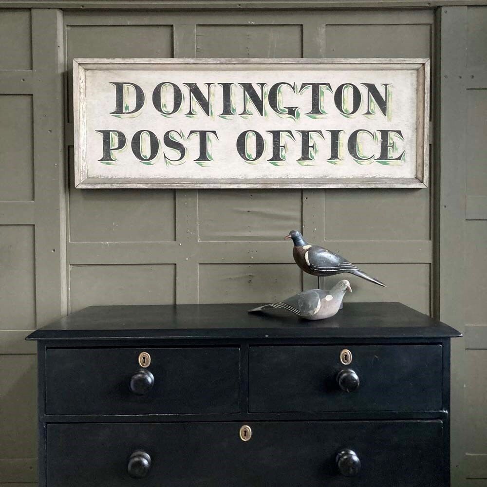 350.0 Vintage Painted Wooden Sign   Donington Post Office photo