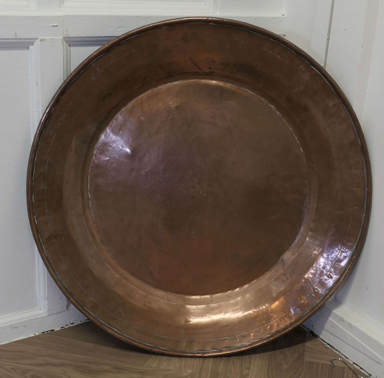 Huge 2.5 Ft Across Arts And Crafts Round Copper Wall Plate photo Art