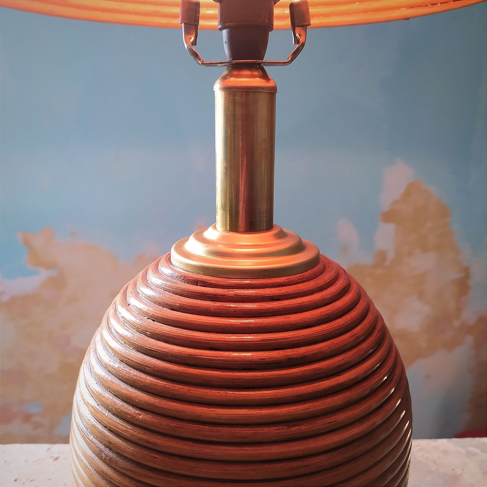 1970's Pencil Reed Table Lamp. photo 700.0