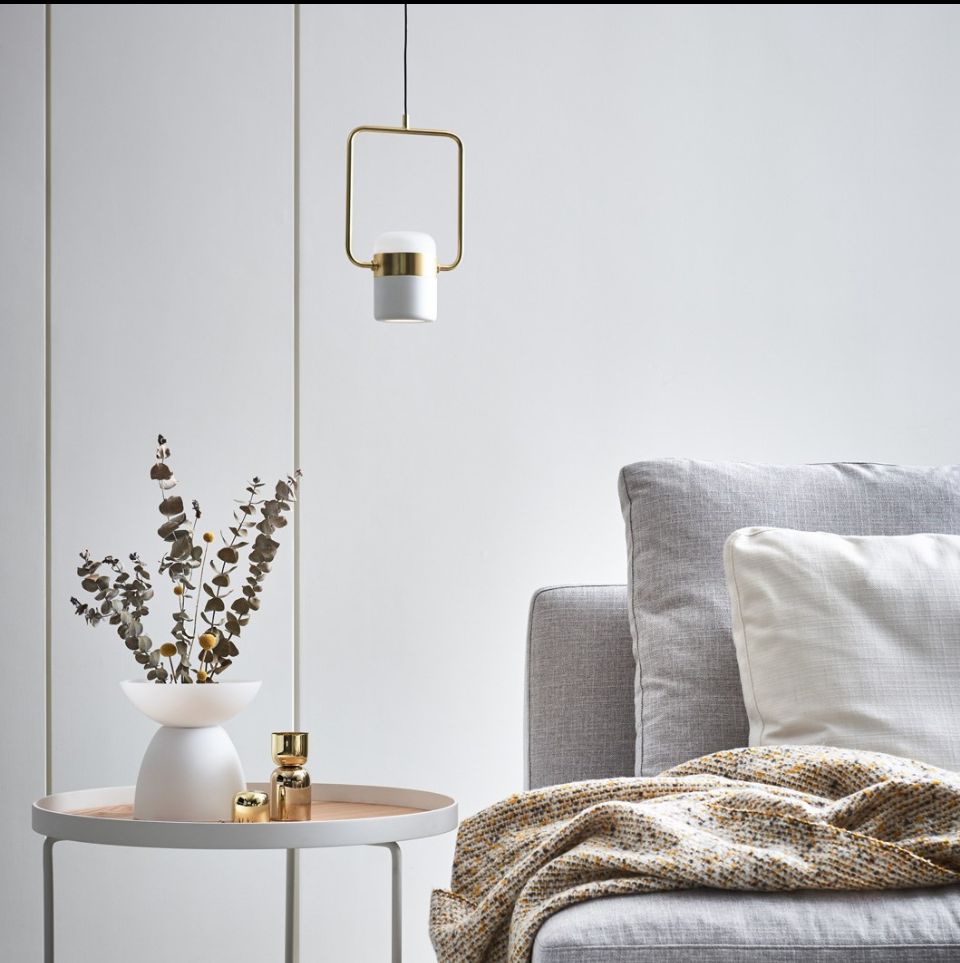 Seed Design Ling Led White And Brass Pendant