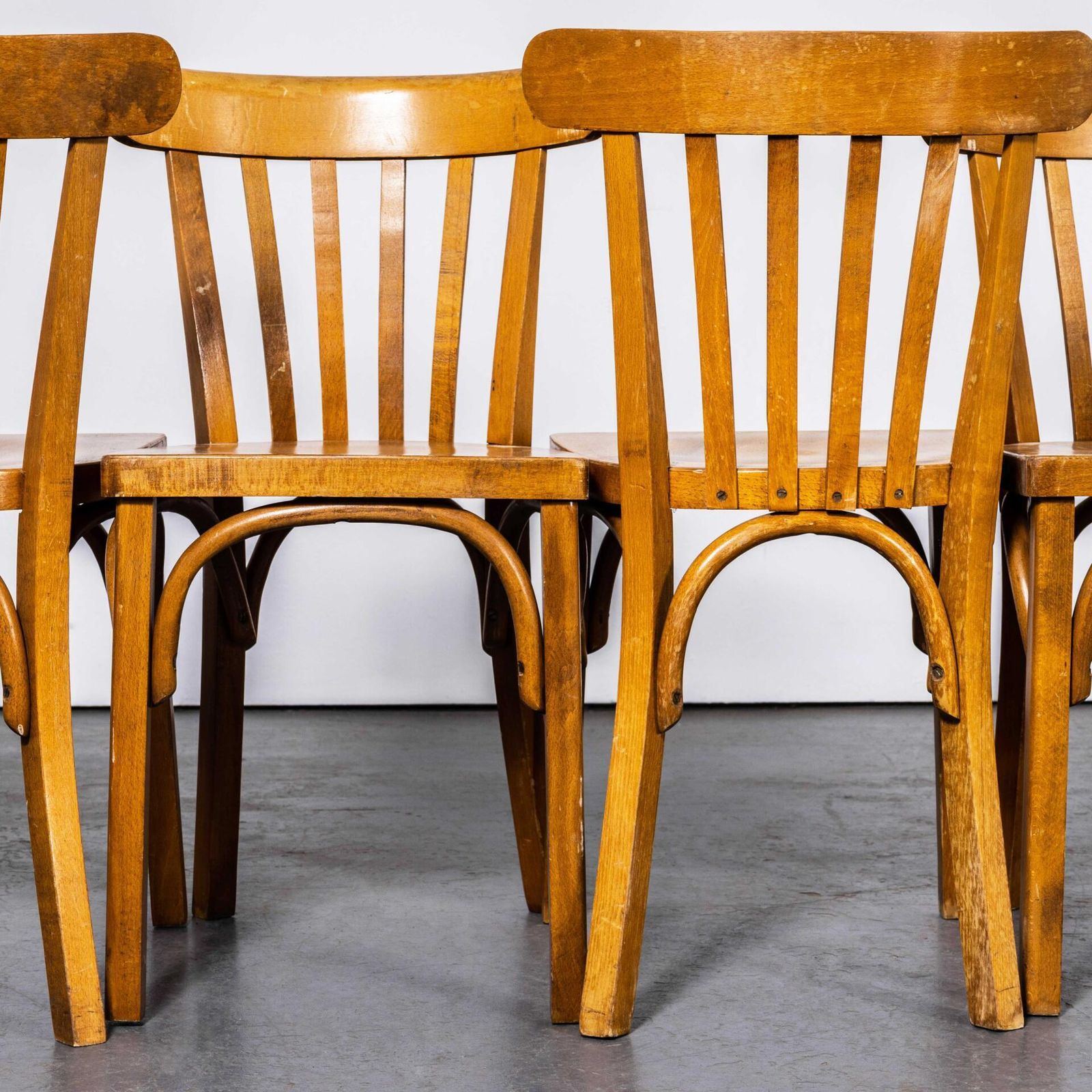 1950’s Luterma Honey Oak Bentwood Flat Seat Dining Chair – Set Of Four photo Furniture