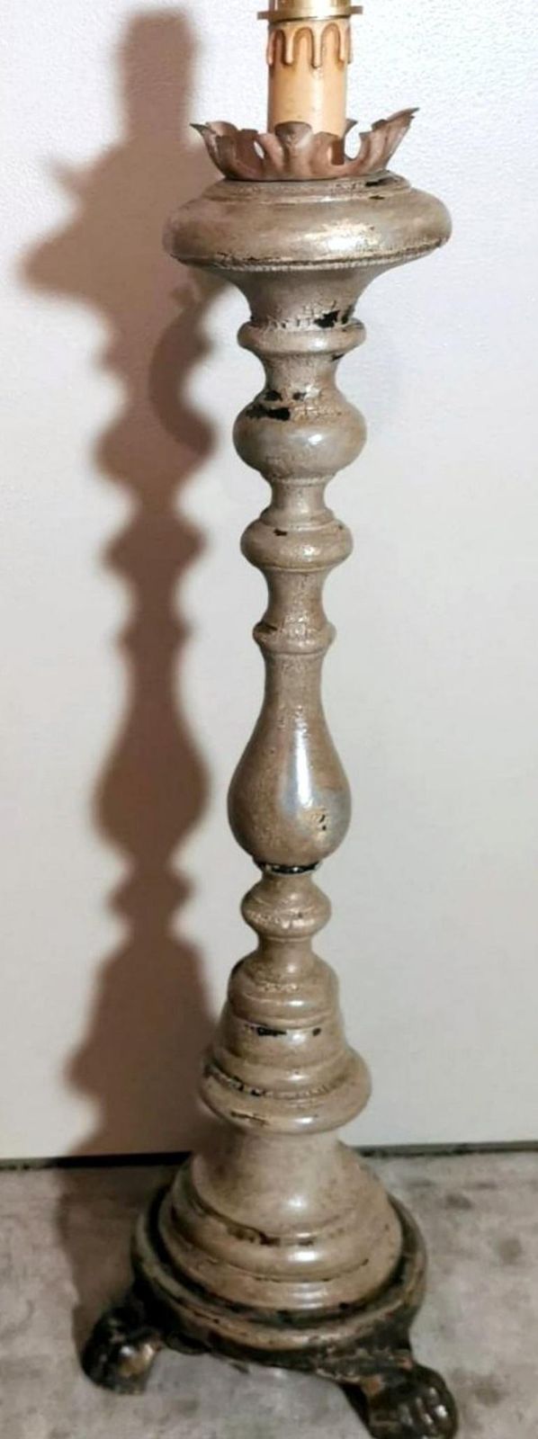 Italian Wooden Church Candlesticks In The Shape Of A Torch Holder photo Home Decor