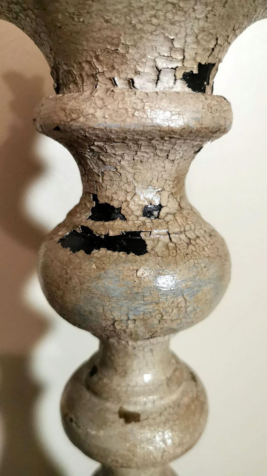 photo vinterior Italian Wooden Church Candlesticks In The Shape Of A Torch Holder