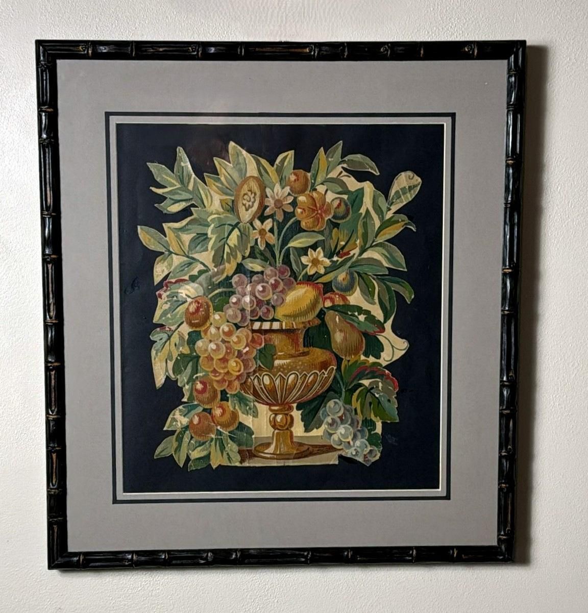 Painting Cutout Oil On Canvas Framed With Faux Bamboo Wood  03 photo furniture