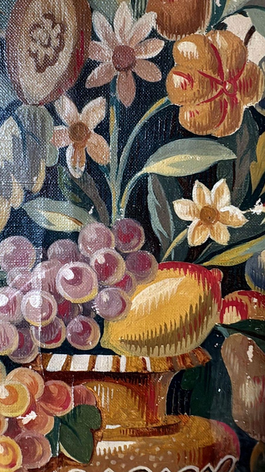 photo buy Painting Cutout Oil On Canvas Framed With Faux Bamboo Wood  03
