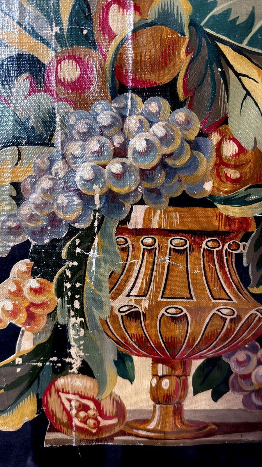 Painting Cutout Oil On Canvas Framed With Faux Bamboo Wood  01 photo vinterior