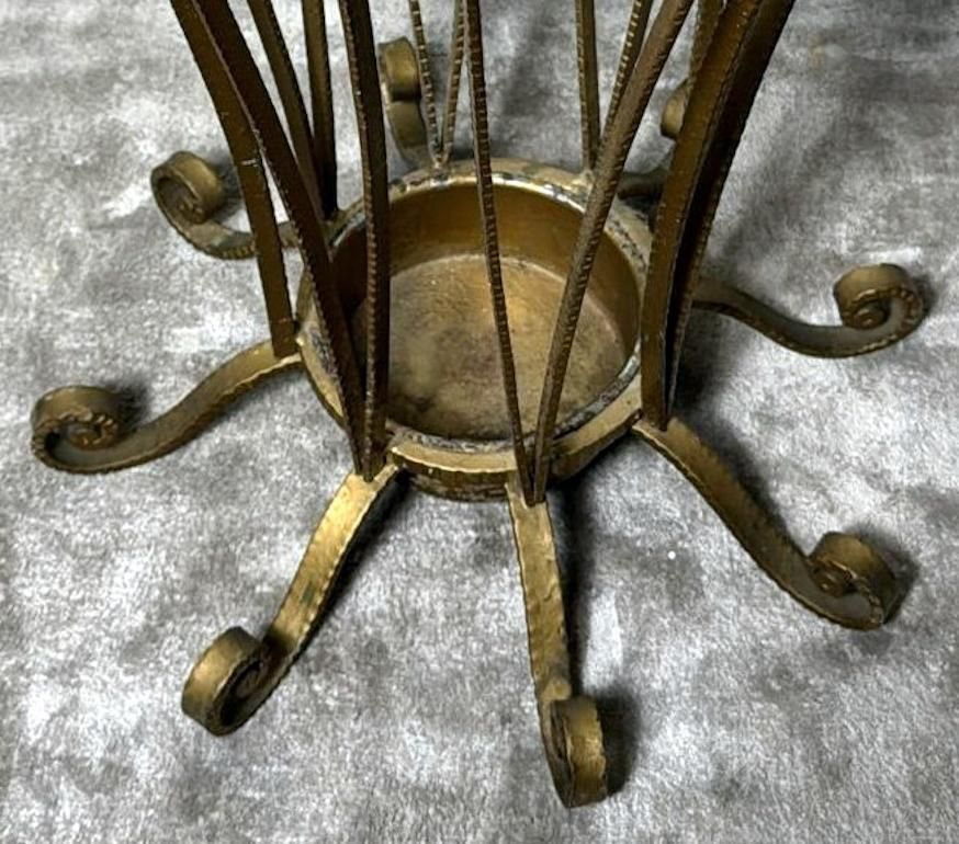 photo for sale Pier Luigi Colli Style Gilded Wrought Iron Umbrella Stand