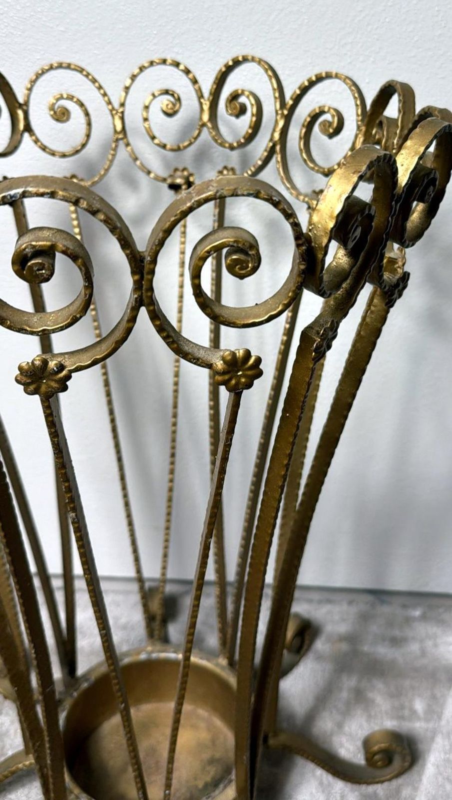 Home Decor Pier Luigi Colli Style Gilded Wrought Iron Umbrella Stand photo