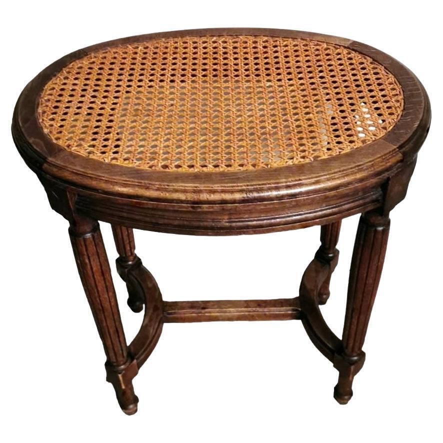 Louis XVI Style French Bench With "Vienna Straw" Seat