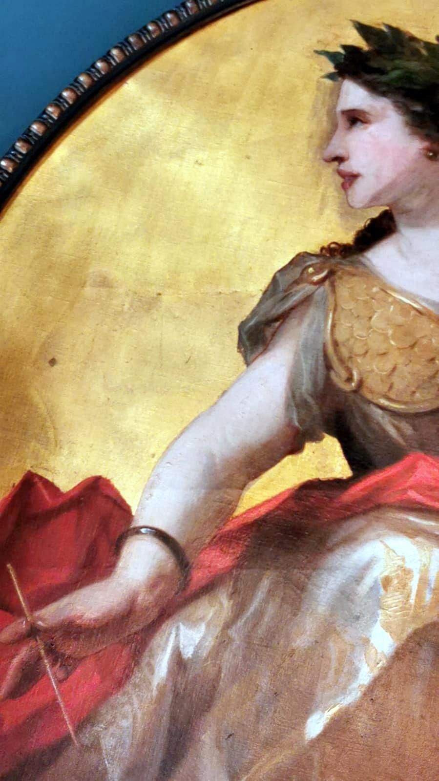 photo vinterior Napoleon III Style Large Oil On Canvas French Subject Calliope Gold Background