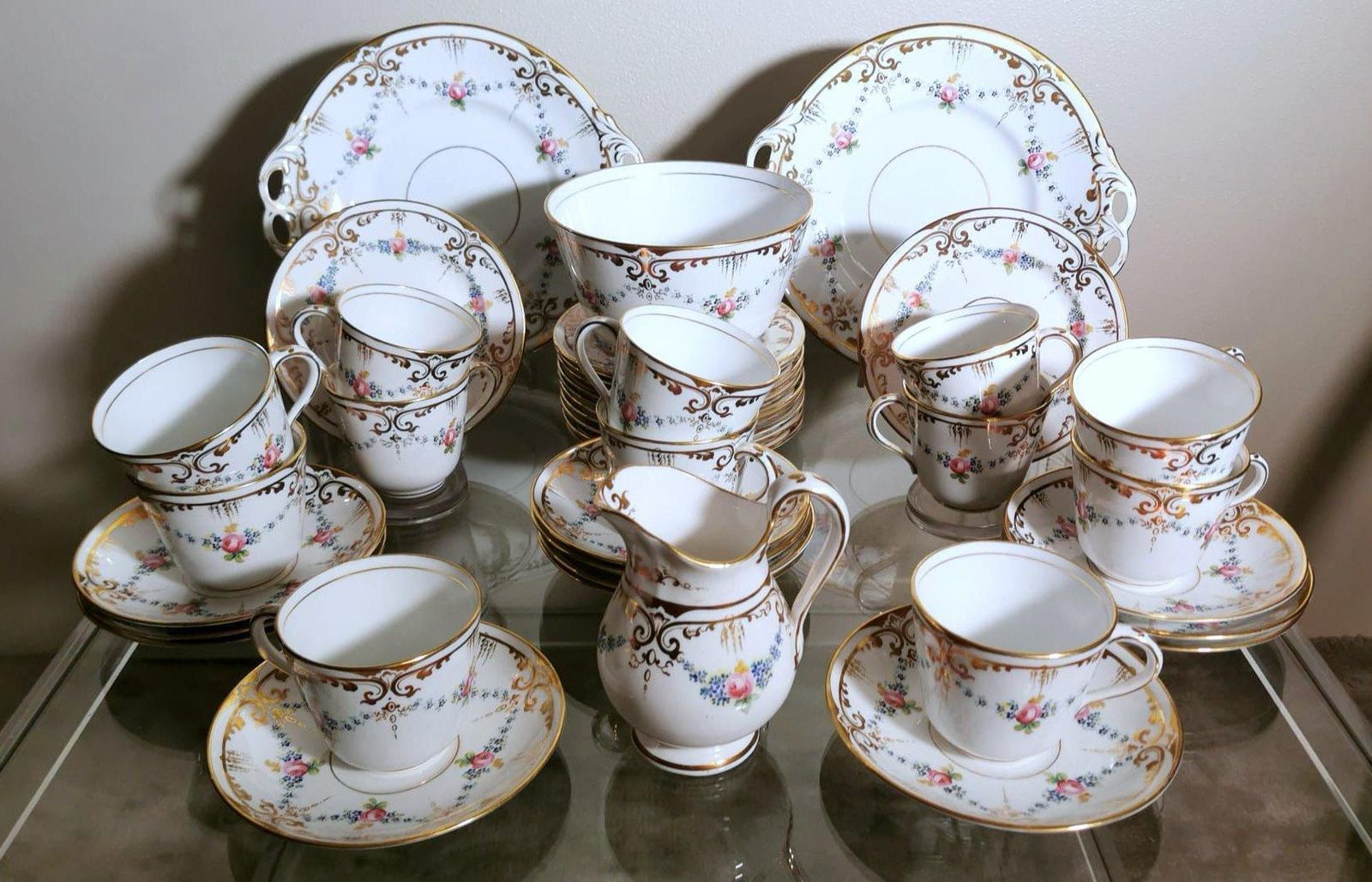 Napoleon III Style Porcelain De Paris Coffee/Tea Service For 12 People 28 Pieces photo furniture