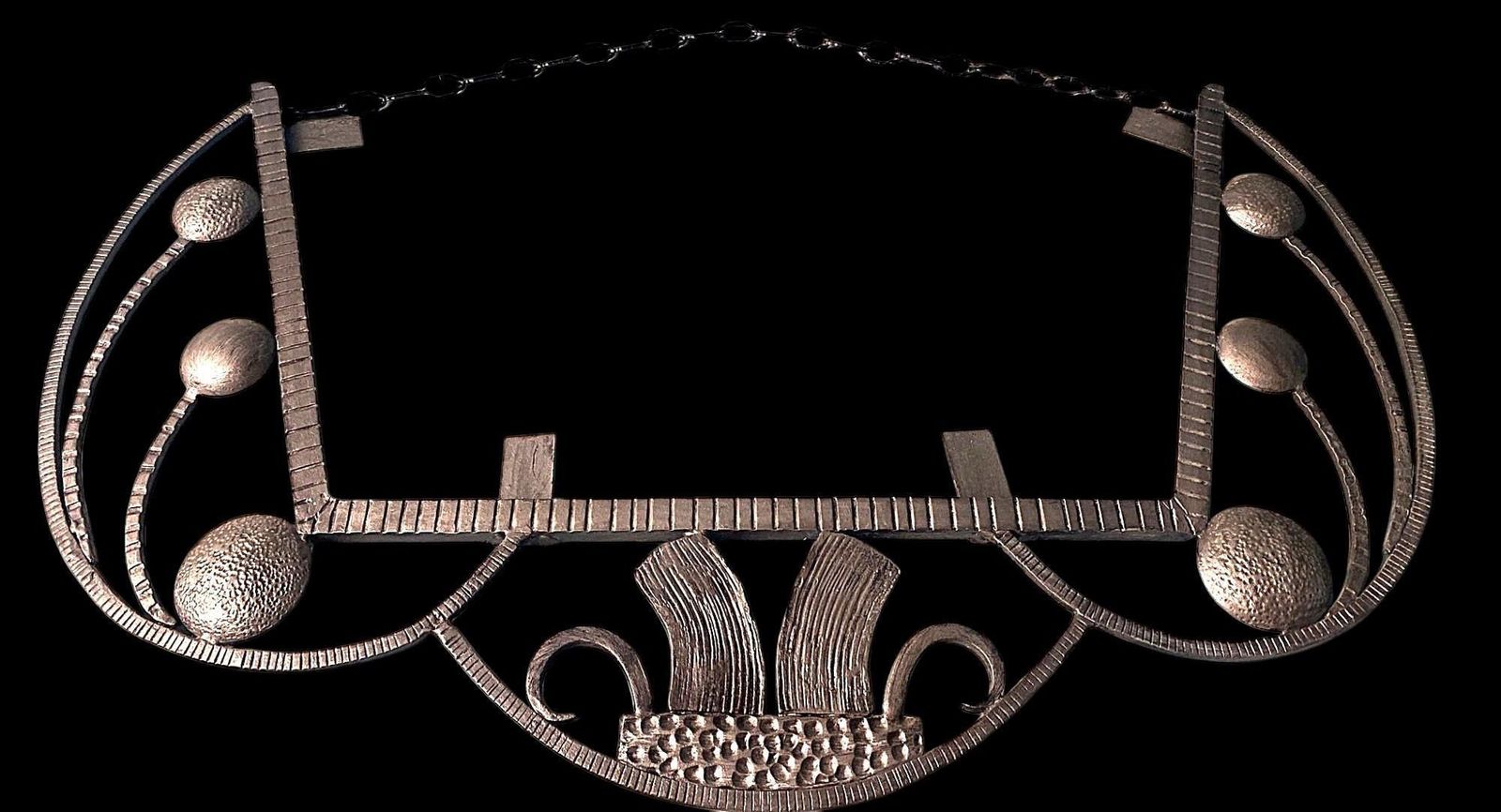 French Art Nouveau Wrought Iron Mirror With Beveled Glass photo 1253.0