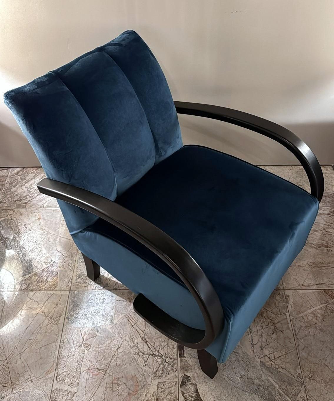 Halabala Style Czechoslovakian Art Deco Velvet Armchair photo Furniture