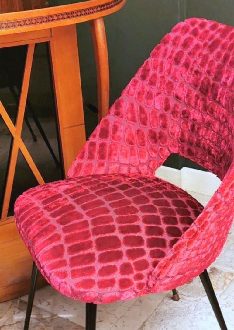 photo for sale Pierre Guariche Designer French Chair With Guild Fabric