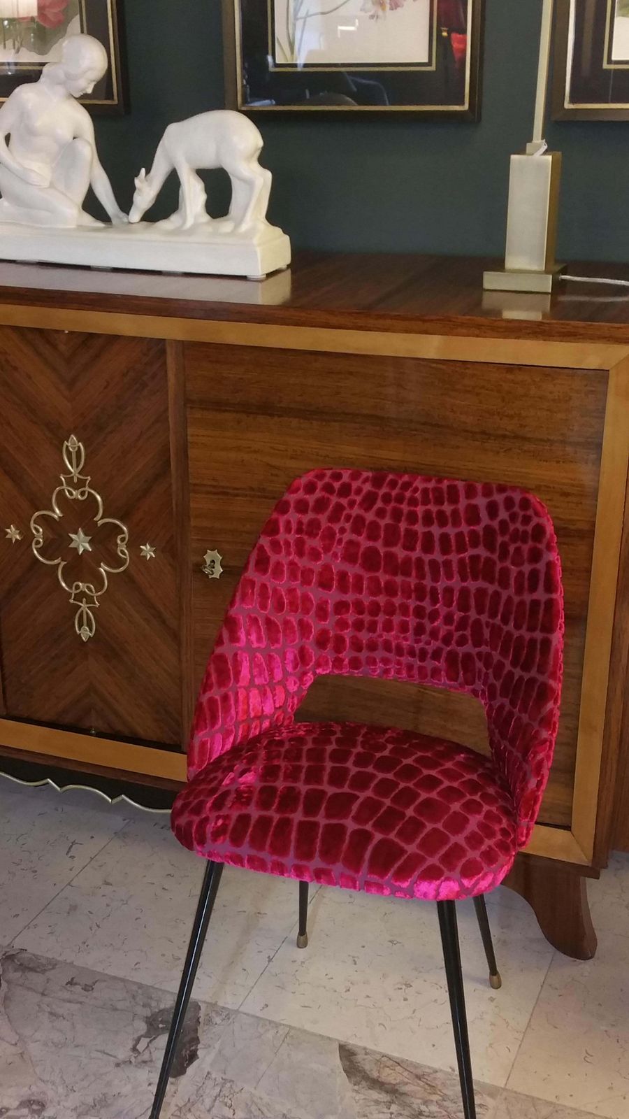 photo vintage Pierre Guariche Designer French Chair With Guild Fabric