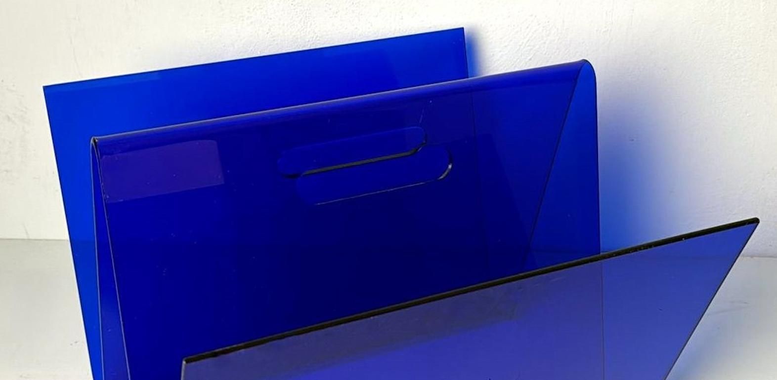 photo for sale Space Age Style  Italian Blue Plexiglass Magazine Rack