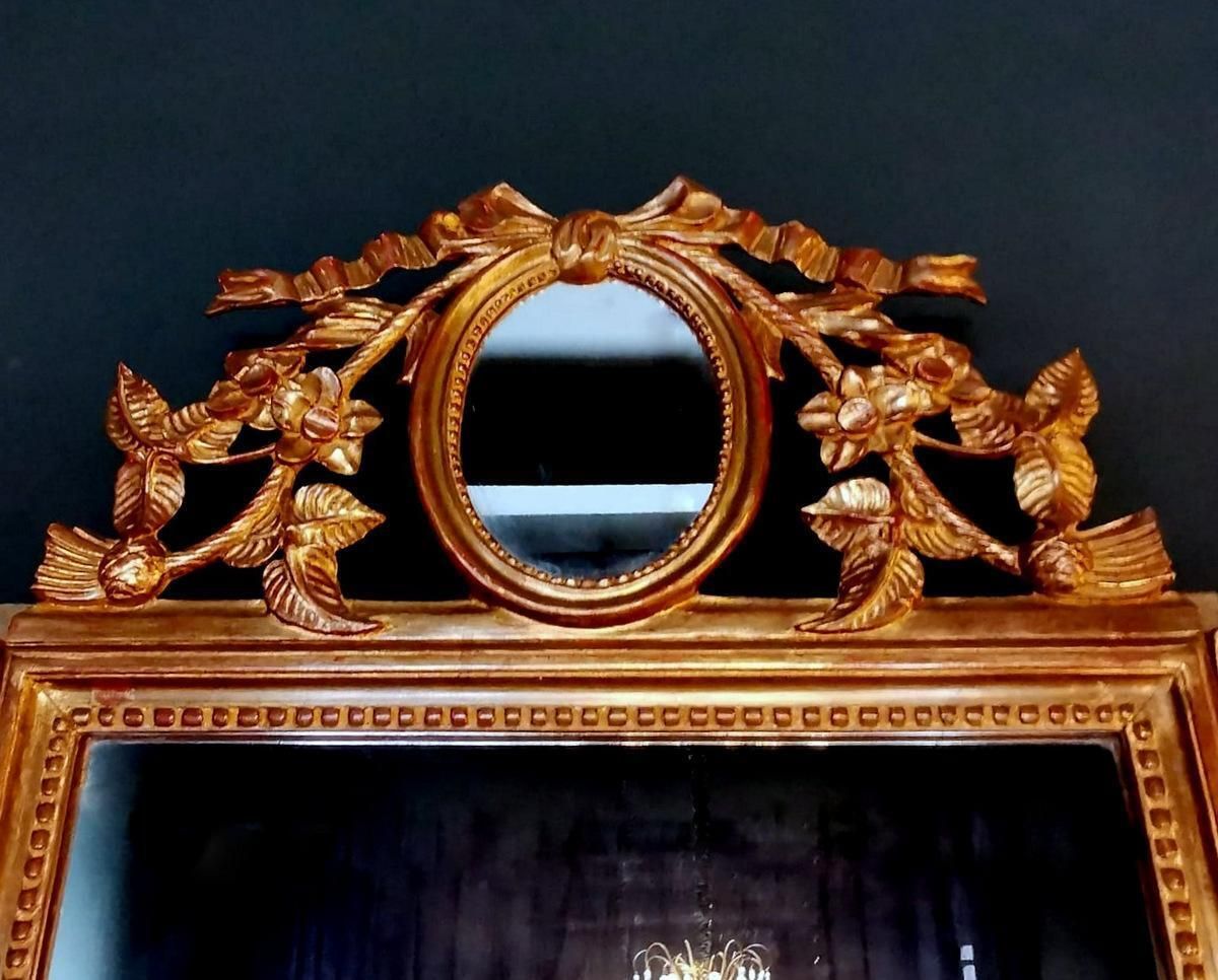Rococo’ Giltwood Frame And Double Mirror, France photo vintage